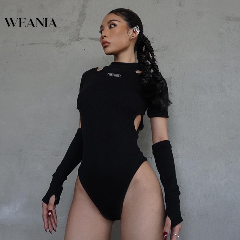 (MớI) Jumpsuit Cổ Cao NgắN Tay + Găng Tay