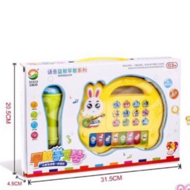 Đồ Chơi Đàn Piano Hình Thỏ Kèm Micro Siêu Xịn Dành Cho Các Bé Yêu Âm Nhạc