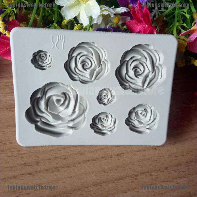 Khuôn Silicone Tạo Hình Hoa Hồng 3D Trang Trí Bánh