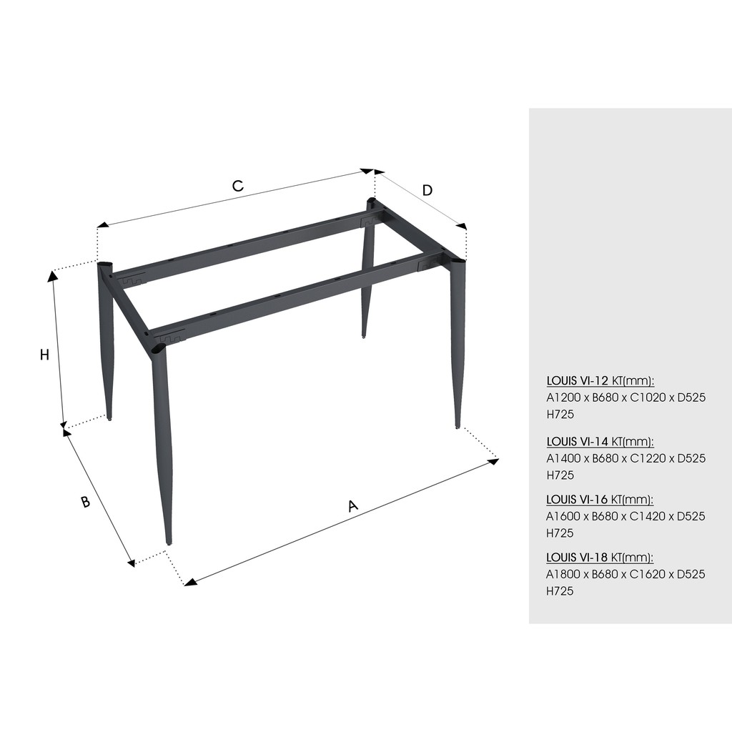 Bộ chân bàn sắt Louis VI-14