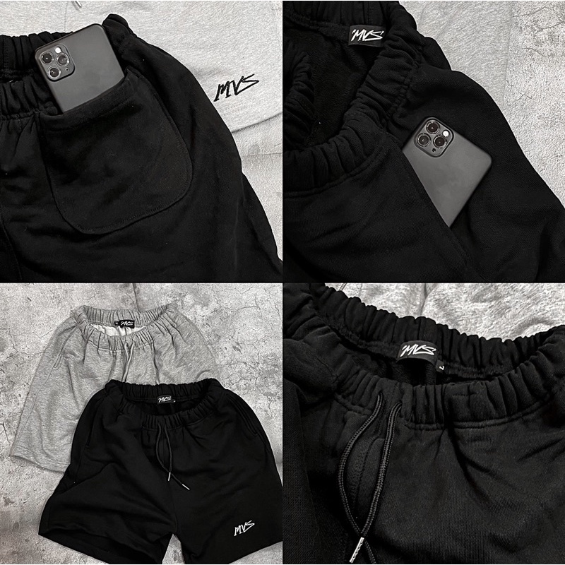 Quần Short Đùi Nam Trơn chất liệu dày dặn thêu logo MVS | BigBuy360 - bigbuy360.vn