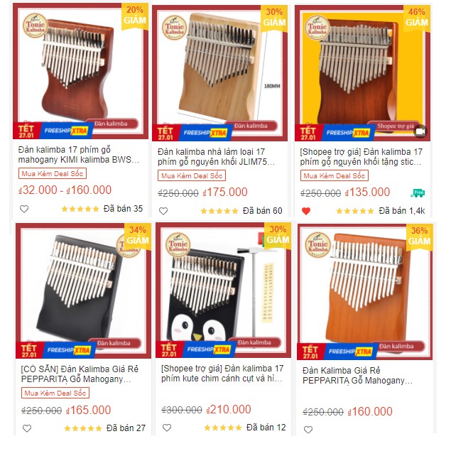 [Shopee trợ giá] Đàn kalimba 17 phím gỗ nguyên khối tặng stick màu CÓ SẴN- giao TP.HCM 2H TỔNG HỢP