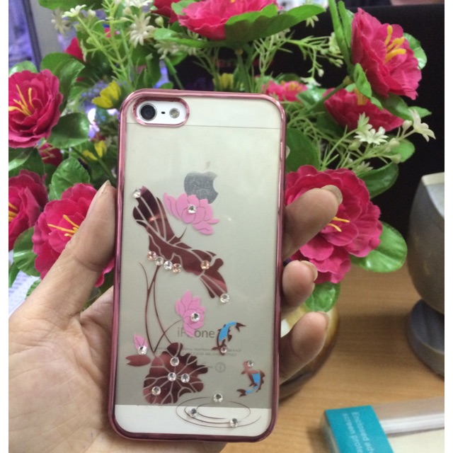 Ốp ip5/5s Hoa sen Đính Đá