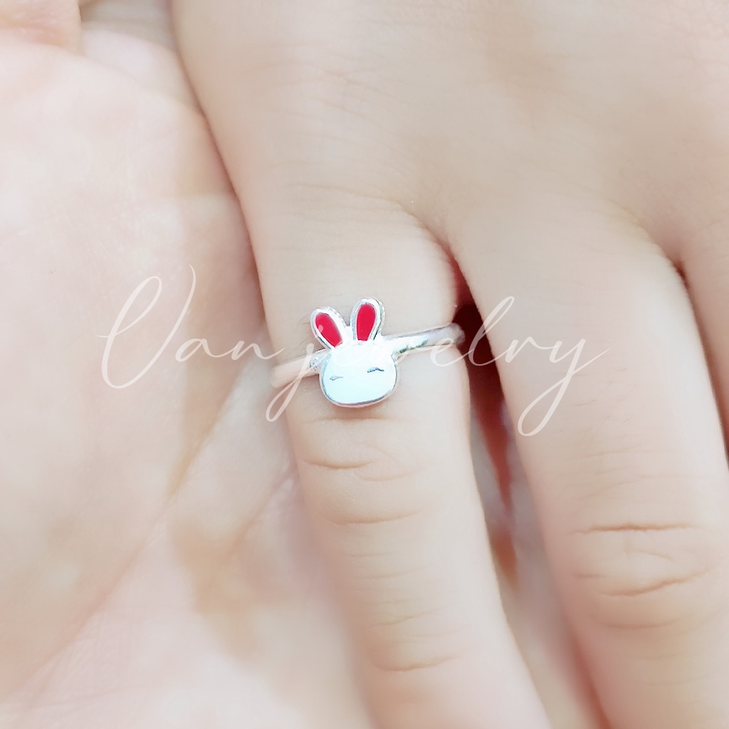 Nhẫn bạc Nhẫn Thỏ con nhỏ xinh cho bé Van Jewelry V10722
