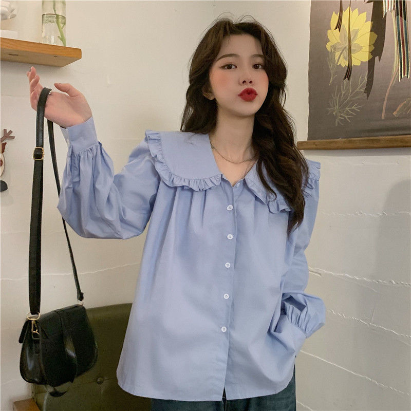 Áo Kiểu Hàn Quốc Tay Dài Dáng Rộng Thiết Kế Xinh Xắn Dành Cho Bé