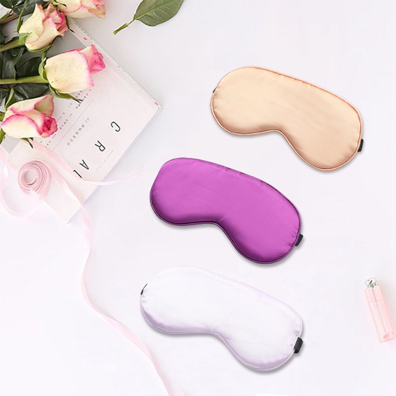 Miếng bịt mắt ngủ bằng lụa mềm thiết kế dây đeo co giãn thoải mái