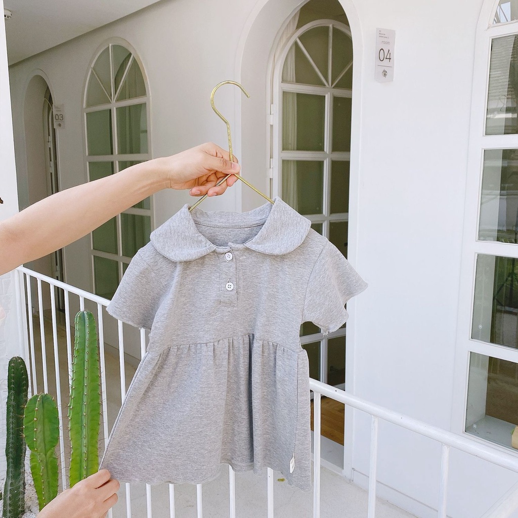 Đầm Cotton Tay Ngắn Màu Sắc Trơn Phong Cách Thời Trang Mùa Hè Hàn Quốc 2022