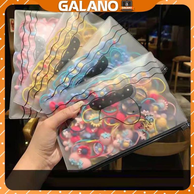 Dây buộc tóc GALANO dây chun buộc tóc set 20 buộc nỉ hoa quả Hàn Quốc cho bé gái, bạn nữ FAH-001415