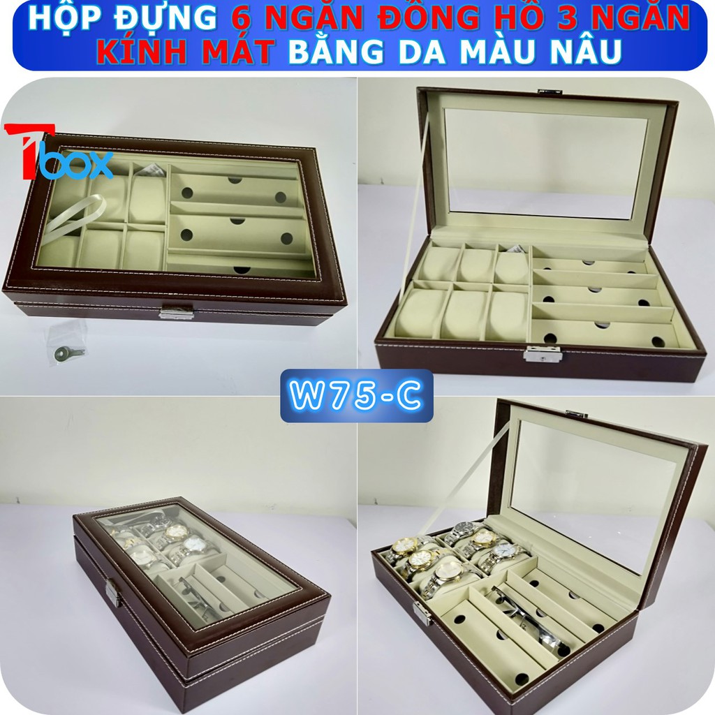 Hộp đựng kính mát nhiều ngăn chống xước, chống gãy kính Hộp kính nhiều mẫu bằng gỗ hoặc da cao cấp