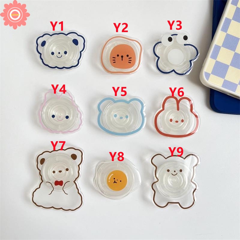 Giá Đỡ Điện Thoại Dạng Nhẫn Đeo Ngón Tay Hình Động Vật Hoạt Hình Trong Suốt Có Thể Mở Rộng