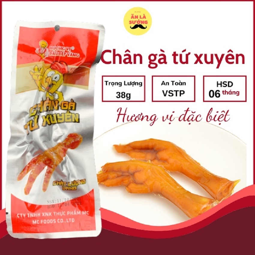 Chân gà cay Tứ Xuyên thương hiệu Việt Nam ăn vặt gói 35 gam siêu ngon