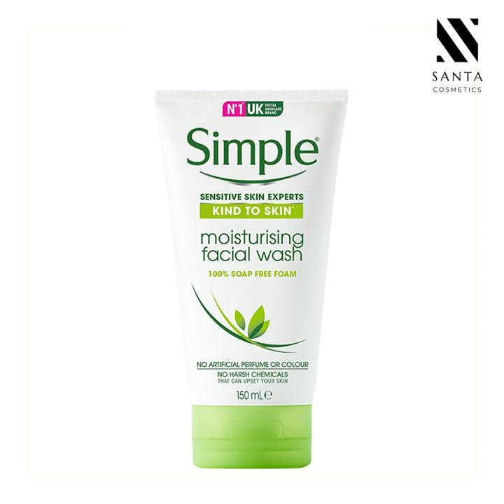 [CHÍNH HÃNG] Sữa rửa mặt Simple Moisturising Facial Wash 150ml giúp dưỡng ẩm cho da nhạy cảm