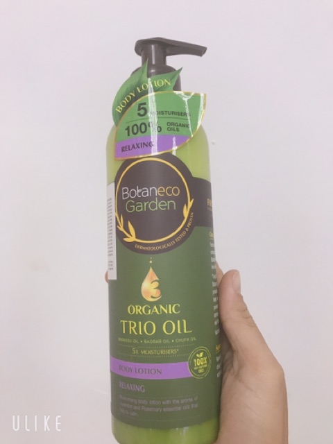 Sữa dưỡng thể Botaneco Garden Trio Oil làm trắng, dưỡng ẩm, thư giãn 400ml