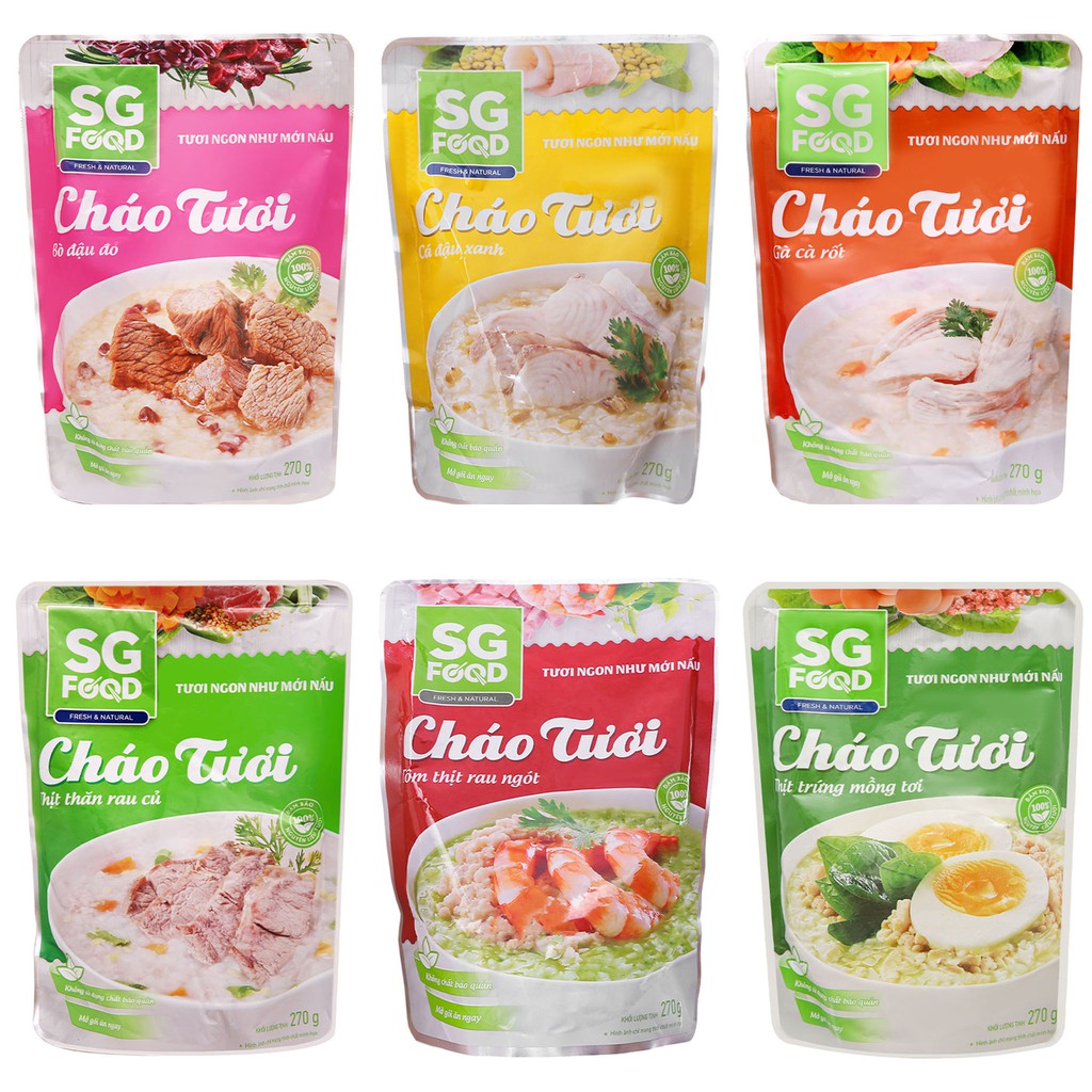 Cháo tươi SG Food Fresh & Natural đủ vị gói 270g