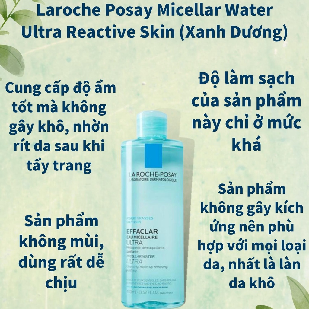 Tẩy trang [Sạch 100%-hàng Auth] Nước tẩy trang La Roche Posay Dành cho da dầu và da nhạy cảm