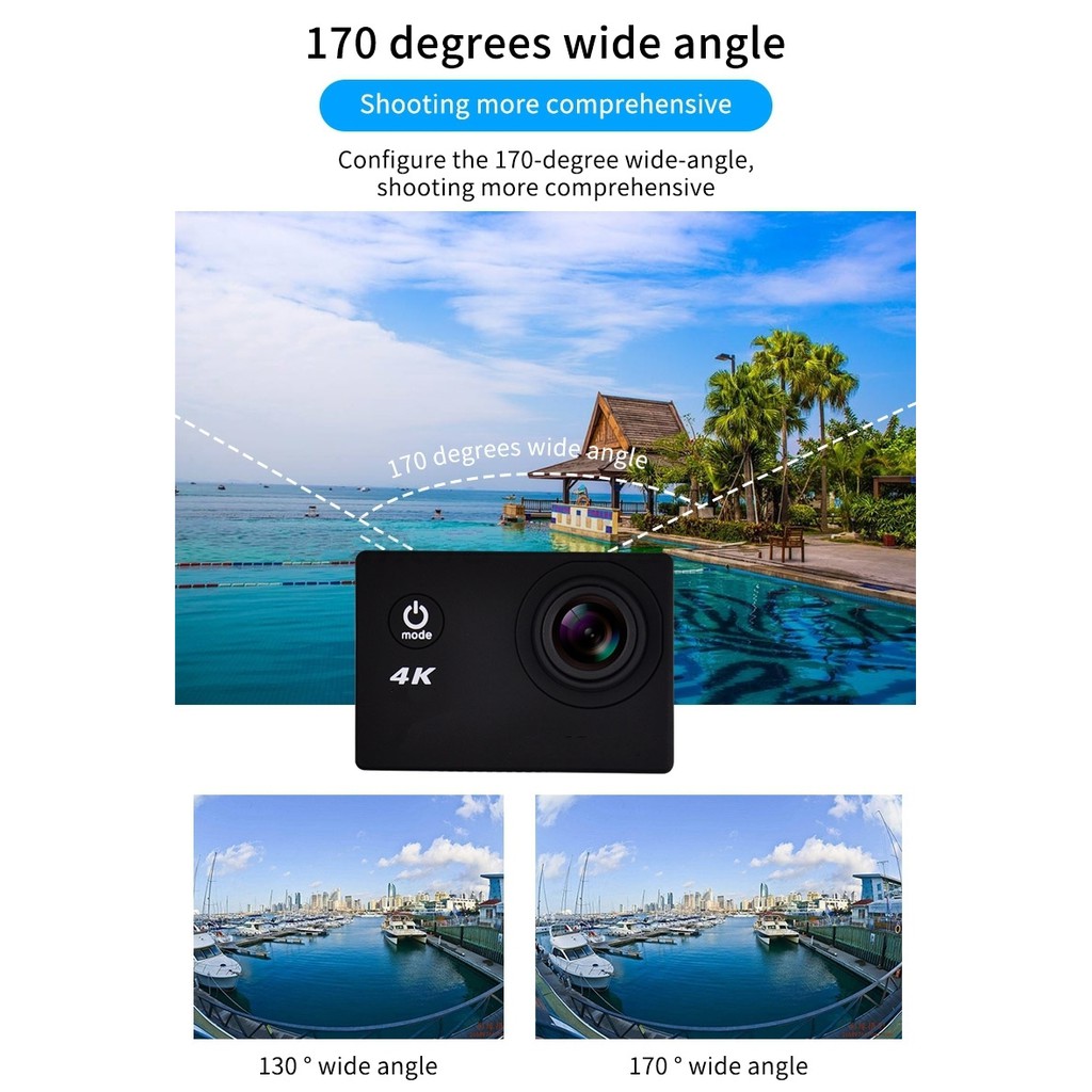 Máy quay video TPS LCP 4K Ultra HD 5.08 cm FHD 1080P DV UHD Action Wi-Fi góc rộng cho Go Deportiva Pro | BigBuy360 - bigbuy360.vn