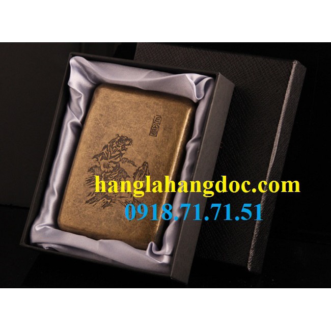Hộp thuốc lá kim loại kiểu cổ điển, đựng được 16 điếu (vintage metal cigarette case)
