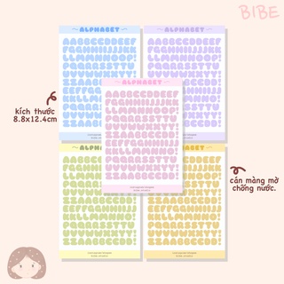 bibe | Alphabet Sticker Sheet | Hình Dán Trang Trí Sổ Planner, Bullet Journal