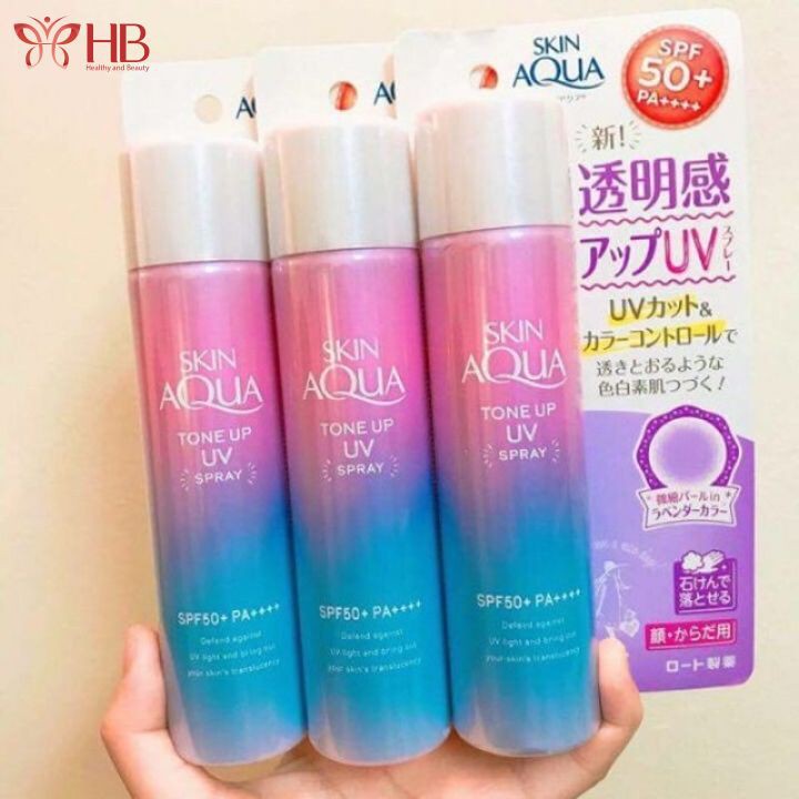 Xịt chống nắng nâng tone Skin Aqua Tone Up UV Spray SPF 50+/PA++++ 70g [Bản Nội Địa Nhật]