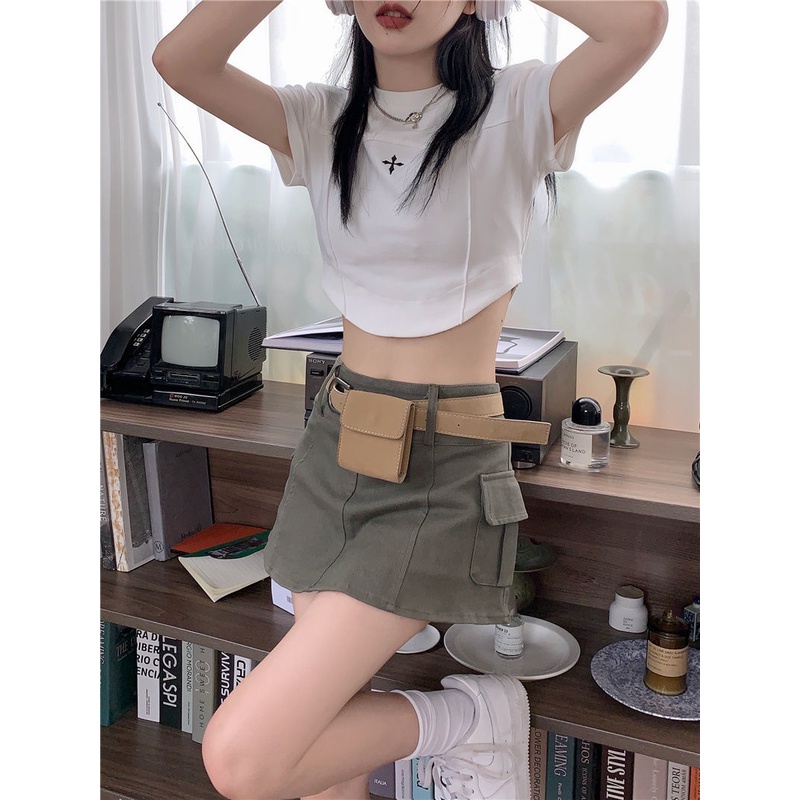 Áo Thun Cotton Ngắn Tay Ôm Dáng Màu Đen Thời Trang Mùa Hè Cho Nữ