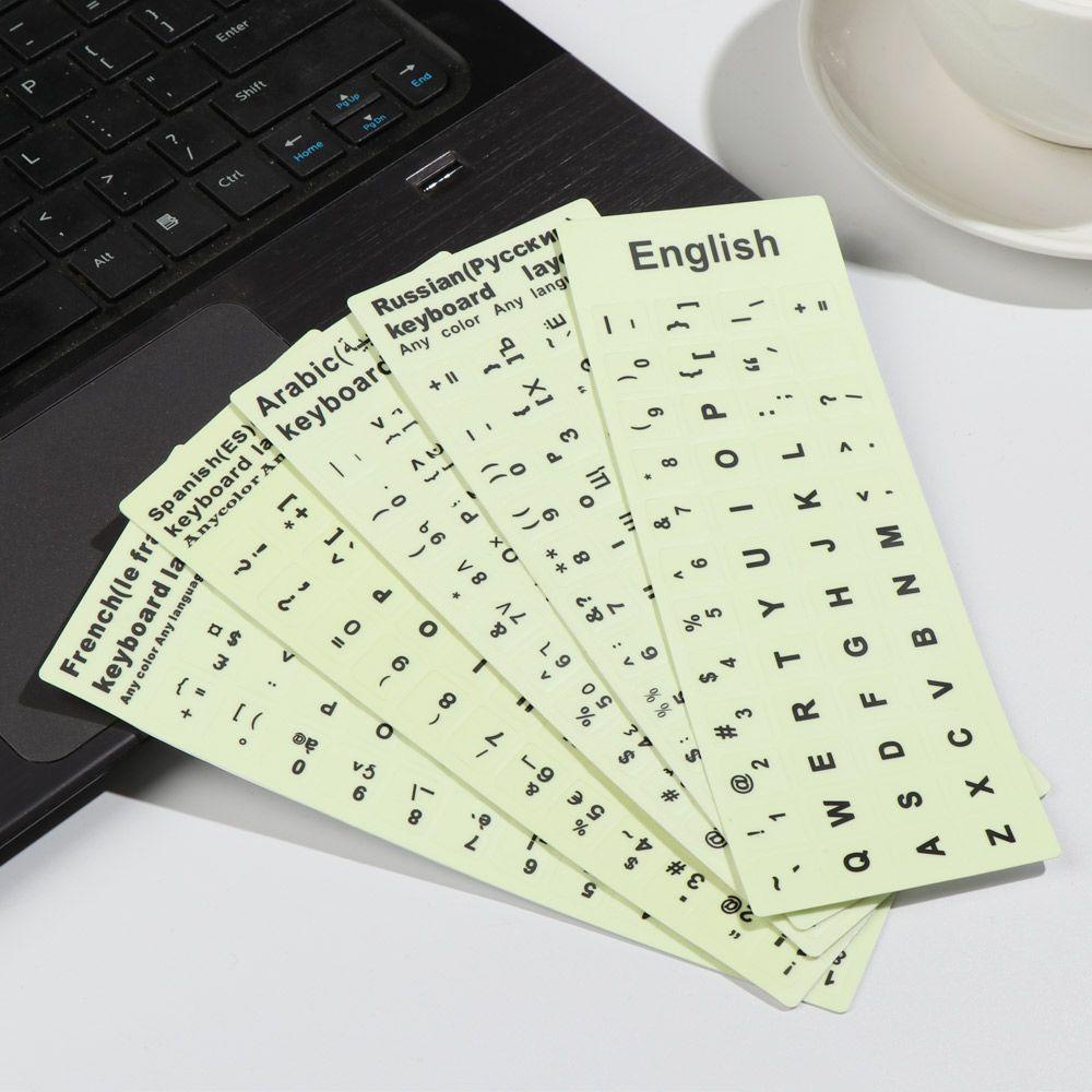 Miếng Dán Bàn Phím Laptop In Chữ Tiếng Nga Màu Dạ Quang