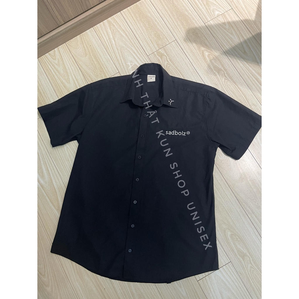 Áo sơ mi SAD BOIZ SIGNATURE OVERSIZED SHIRT - BLACK