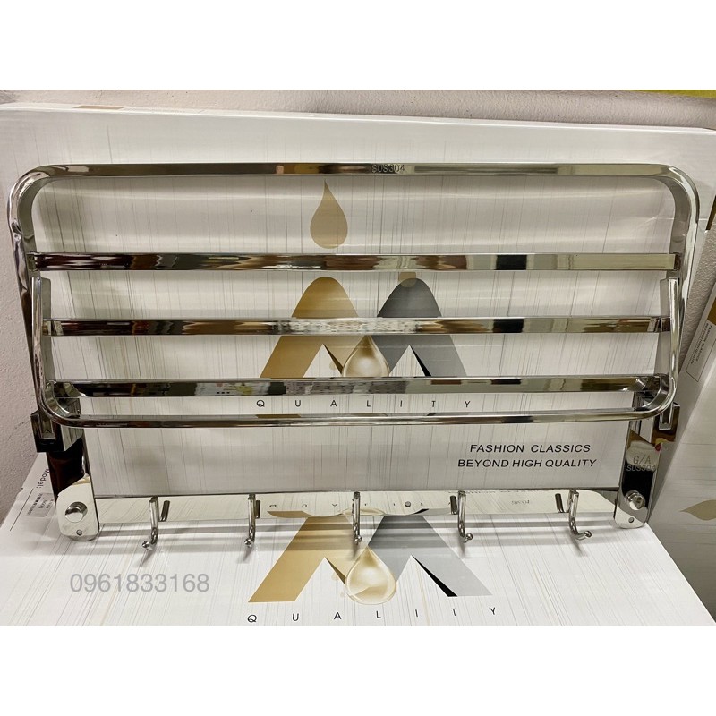 Vắt khăn cao cấp inox 304 chân đặc, nang vuông(kèm miếng dán không phải khoan tường) | BigBuy360 - bigbuy360.vn