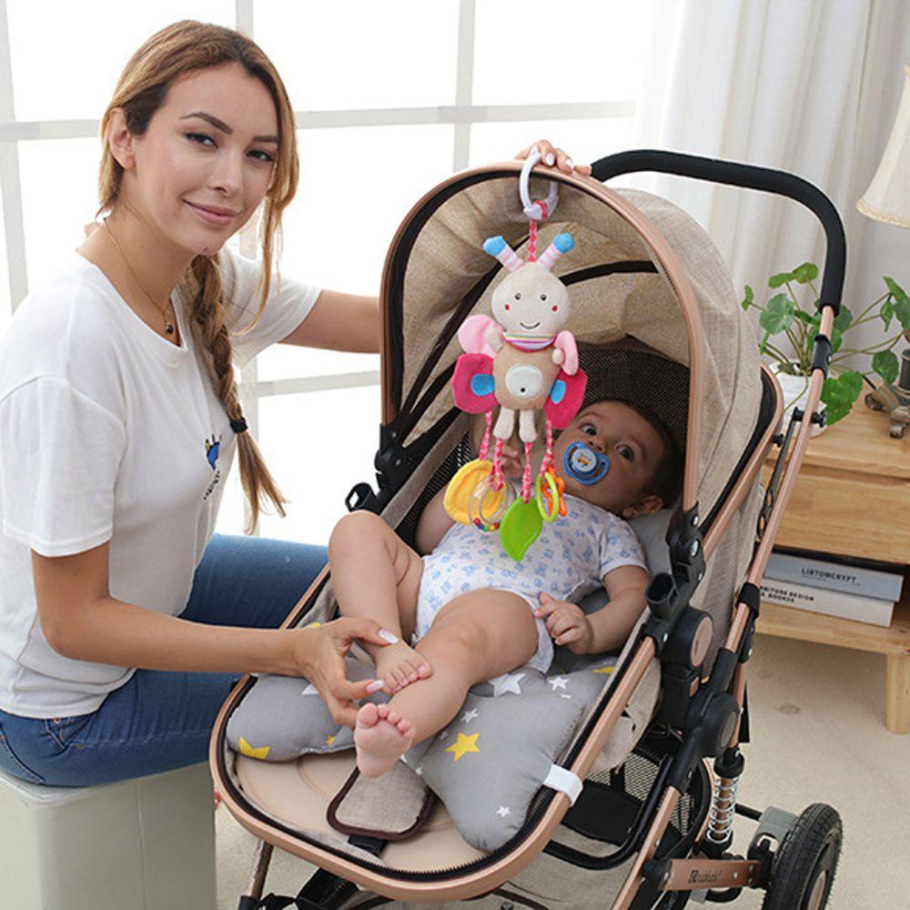 IVORY Đồ Chơi Lục Lạc Hình Thỏ Nhồi Bông Gắn Xe Đẩy Em Bé 0-12 Tháng Tuổi