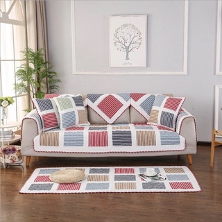 Thảm trải sofa 100% cotton có thể giặt tay hay giặt máy mặt dưới có hạt chống trượt