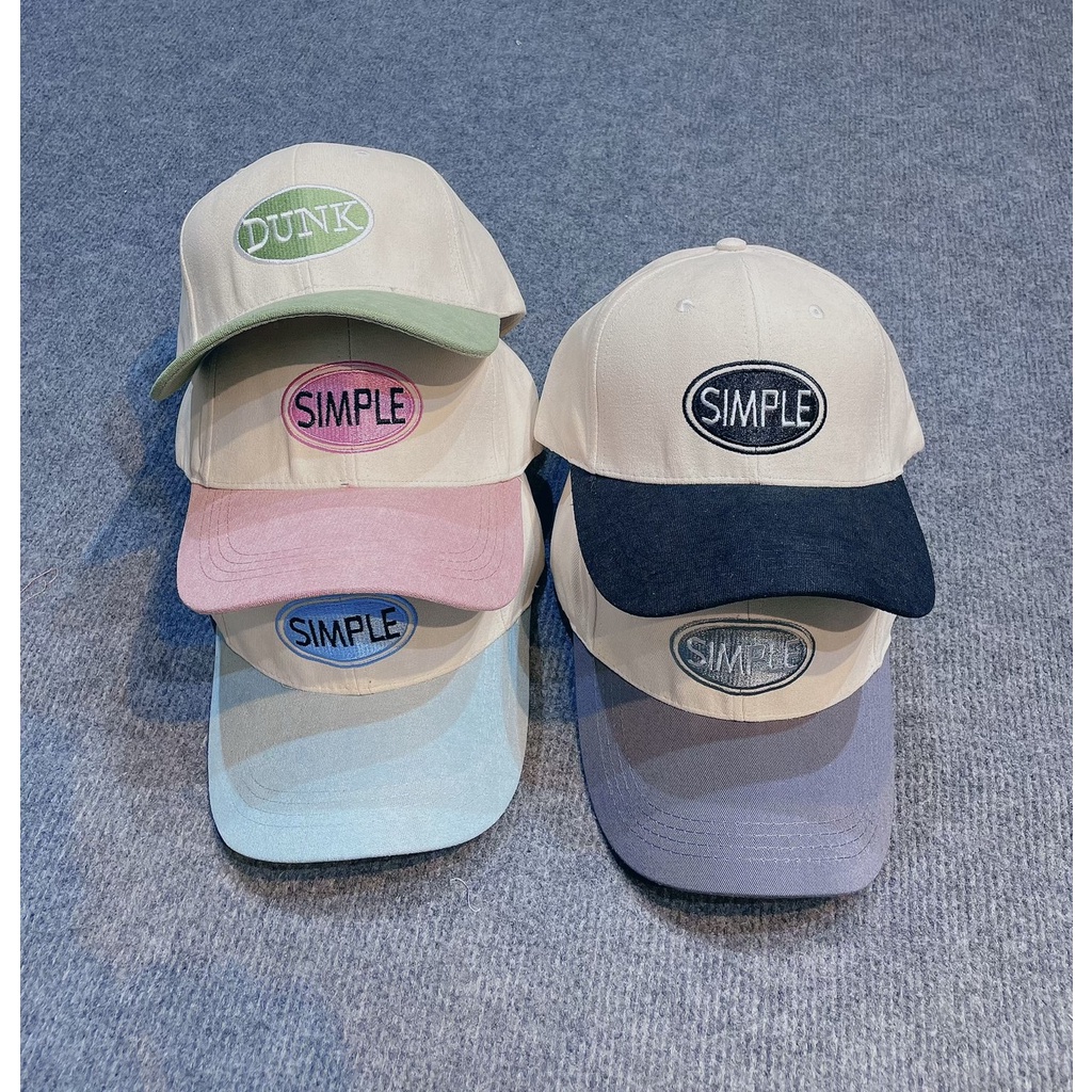 Mũ lưỡi trai Nón kết Nhung cao cấp thêu chữ Simple and Duck 401 phong cách Ulzzang form unisex nam nữ