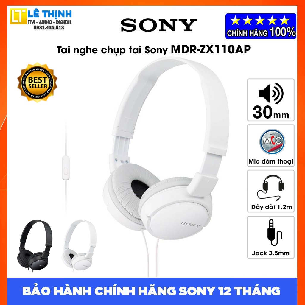 Tai nghe Sony MDR-ZX110AP - Chính hãng - Bảo hành chính hãng Sony 12 tháng toàn quốc
