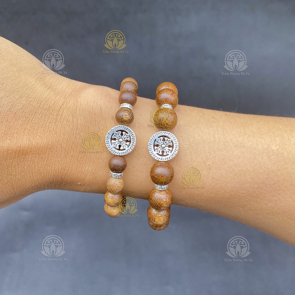 Vòng tay bánh xe luân hồi trầm hương HÀ XÁ bình an, may mắn và tài lộc