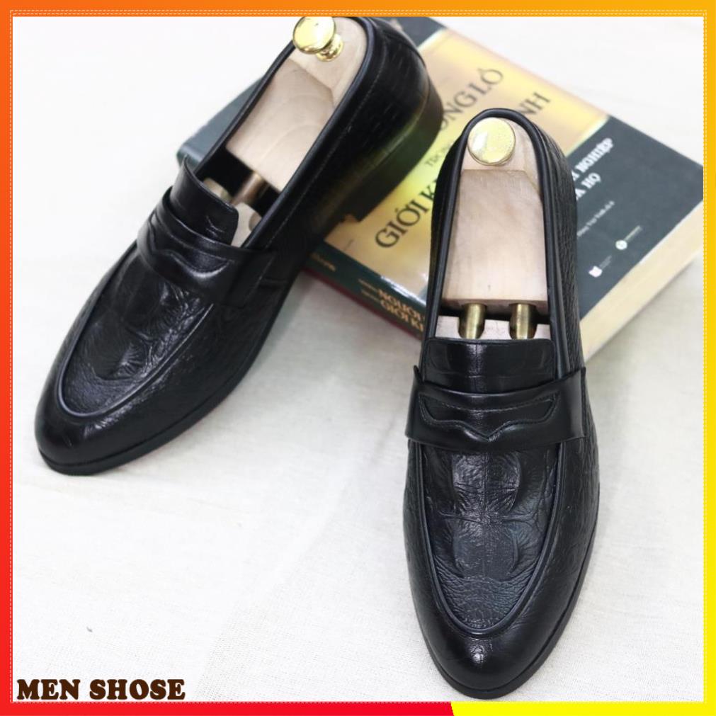 Giày Lười Nam Da Lì Vân Cá Sấu   Mã L179