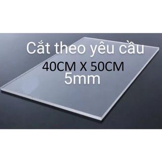 Tấm nhựa mica trong suốt  dày 5MM VÀ 3MM x 50cm x 40cm, nhận cắt kích thước theo yêu cầu