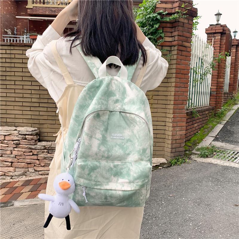 Ba Lô Họa Tiết Màu Loang Độc Đáo Phong Cách Retro