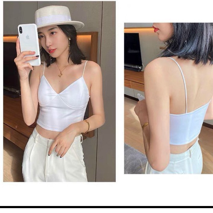 Áo 2 dây kiểu  (có mút ngực) vải cát hàn xịn xò sang chảnh