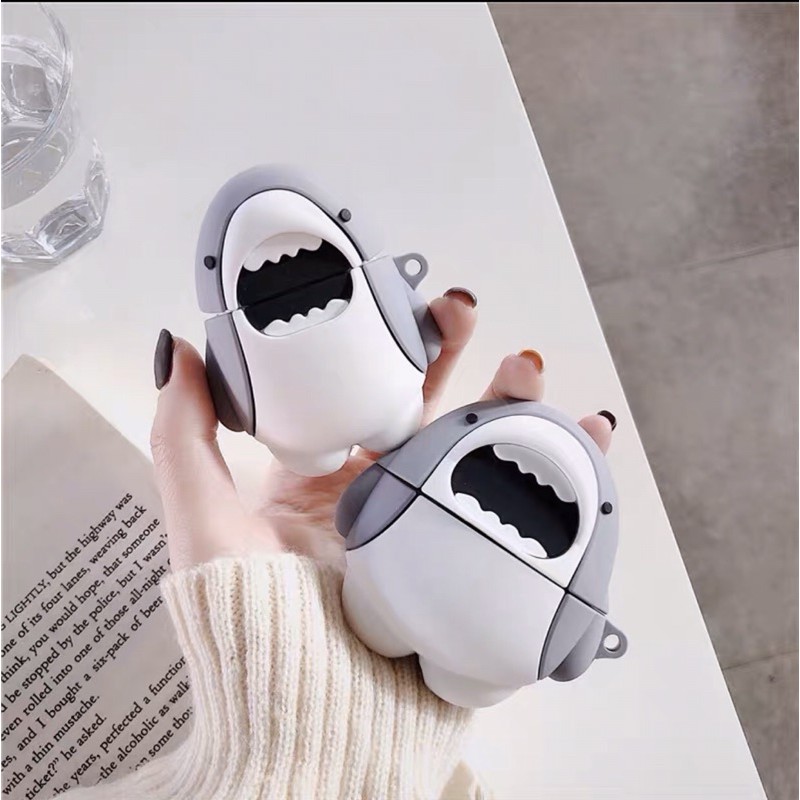 Vỏ Ốp Case Airpod 1/2/Pro Vỏ Ốp Cá Mập Trắng Siêu Đáng Yêu Ốp Bảo Vệ Tai Nghe Không Dây Bluetooth Airpod/i12/i9/i7/TWS..