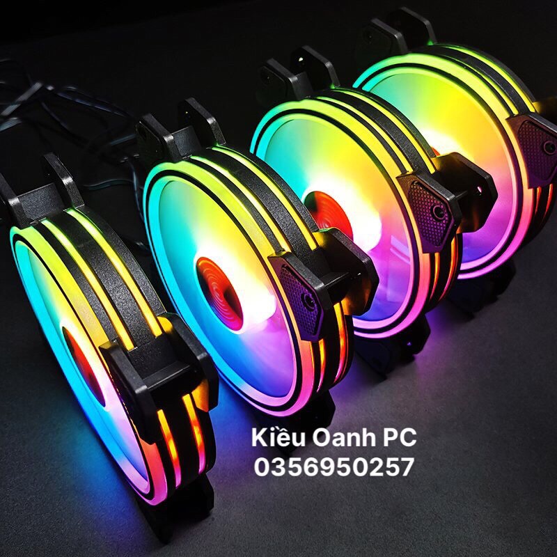 Quạt tản nhiệt, Fan Led RGB Coolmoon Sunshine V1 Dual Ring