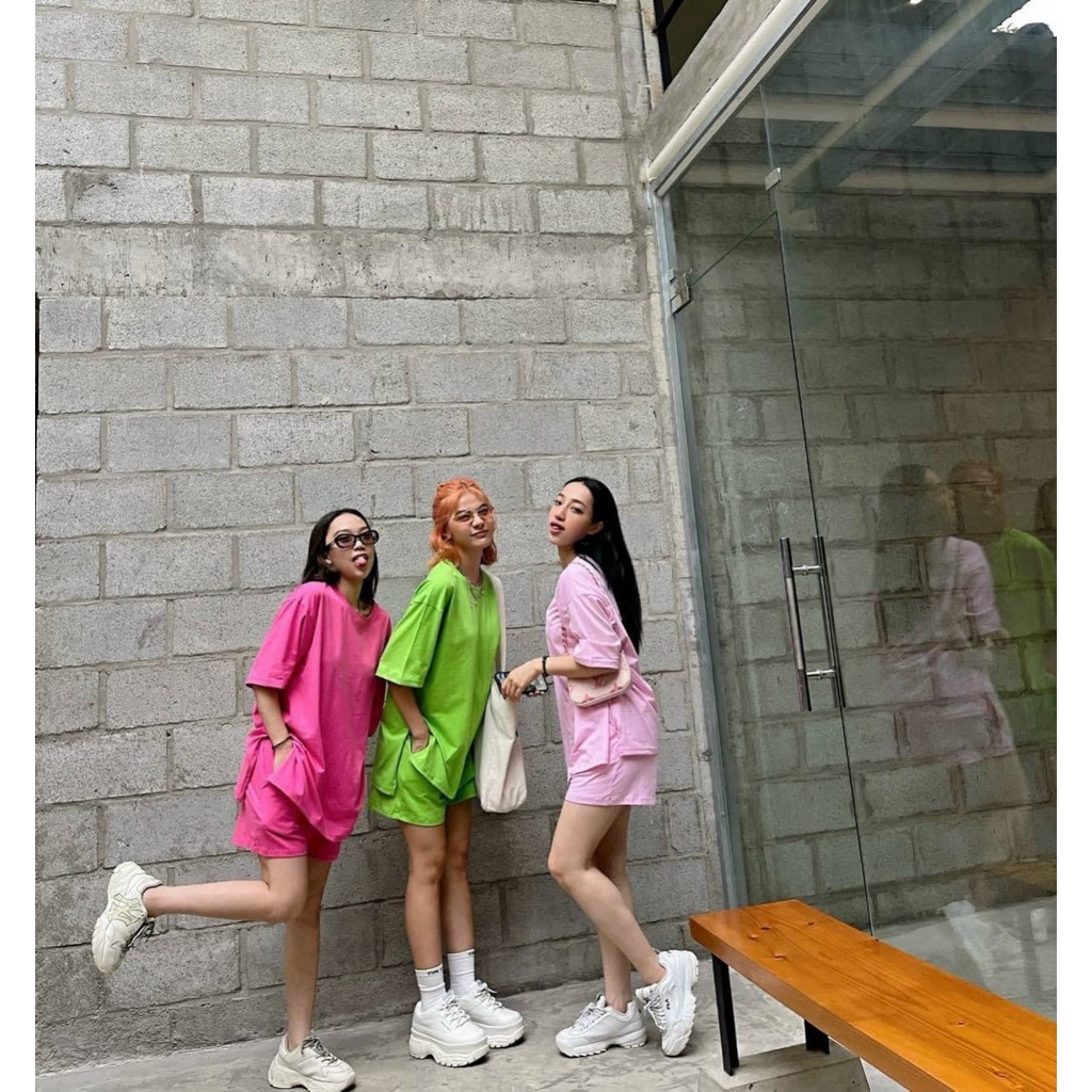 (Loại đẹp) SÉT BỘ ĐỒ COTTON ĐÙI NHIỀU MÀU SẮC MẶC THEO NHÓM, BỘ ĐỒ TRƠN NHIỀU MÀU SẮC