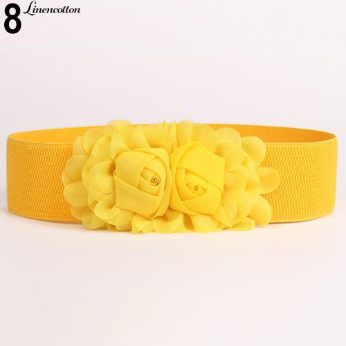 Thắt Lưng Co Giãn Hình Hoa Màu Trơn Cho Nữ