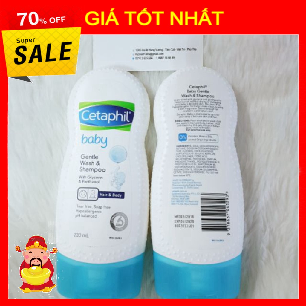 [ GIÁ TỐT NHẤT ]  Sữa Tắm gội Cetaphil Dưỡng Ẩm Da Cho Bé 230ml [ HÀNG CHÍNH HÃNG ]