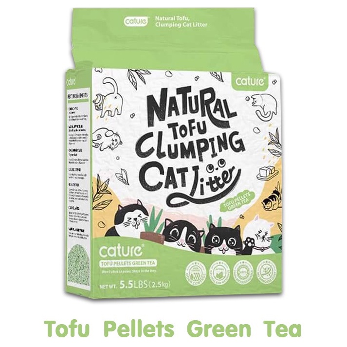 Cát đậu nành Cature, Cát vệ sinh cho mèo đậu nành Tofu Cature túi 5.5L