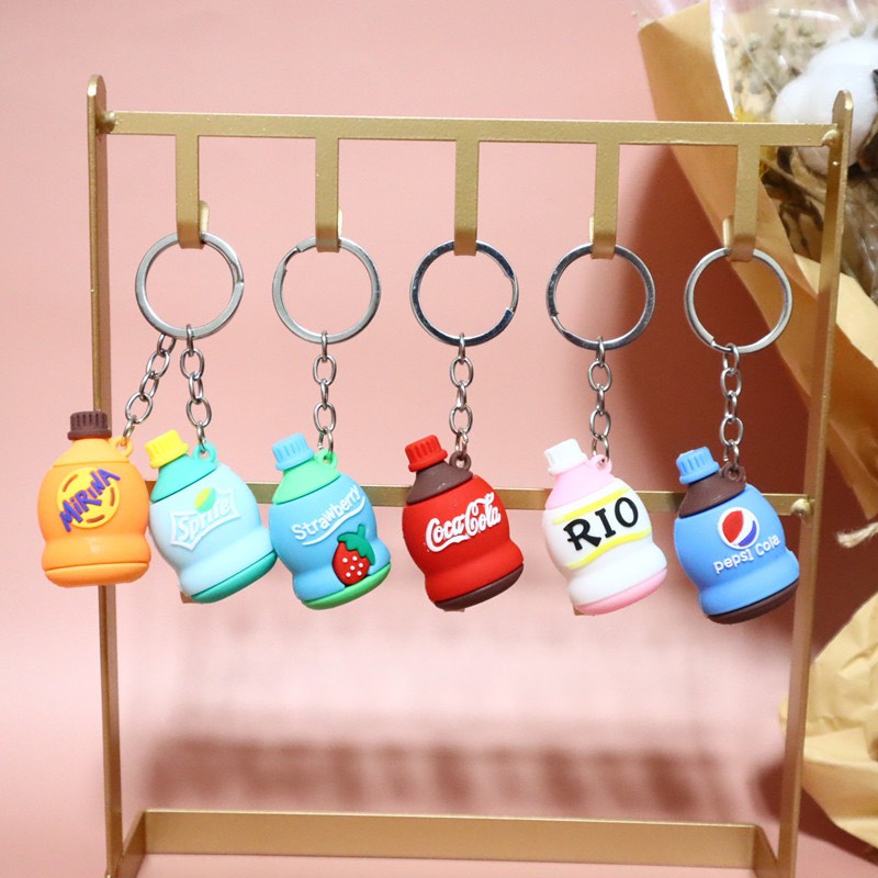 Móc Khóa Hình Chai Nước Nhiều Mẫu Siêu Cute