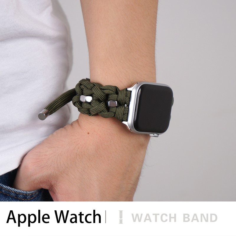 Dây nylon Bện Bằng Thép Không Gỉ 38mm 42mm Cho apple watch 6 5 4 SE 40 44mm 7 41 45mm