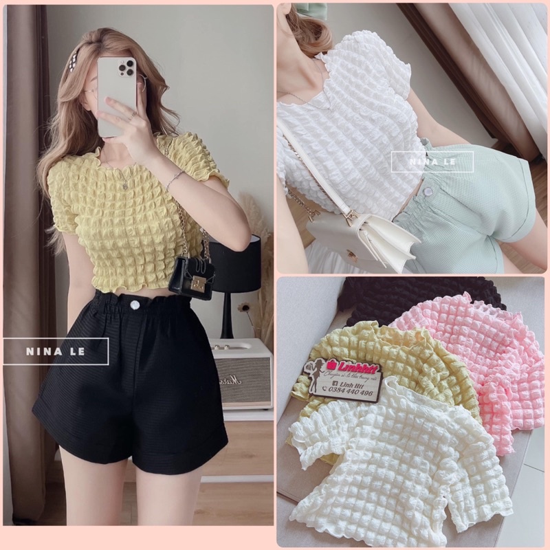 LOẠI 1 | ÁO CROPTOP XỐP CỔ TRÒN BASIC CO DÃN 4 CHIỀU ULZZANG