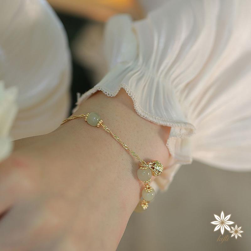 【Kifli】Vòng Tay Mặt Chuông Vàng Thiết Kế Đặc Biệt Phong Cách Truyền Thống Bạn Thân