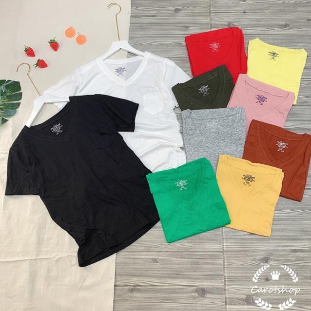 Áo thun giấy cổ tim có túi [ SP BÁN CHẠY 2021 - CAROTSHOP ཾ .