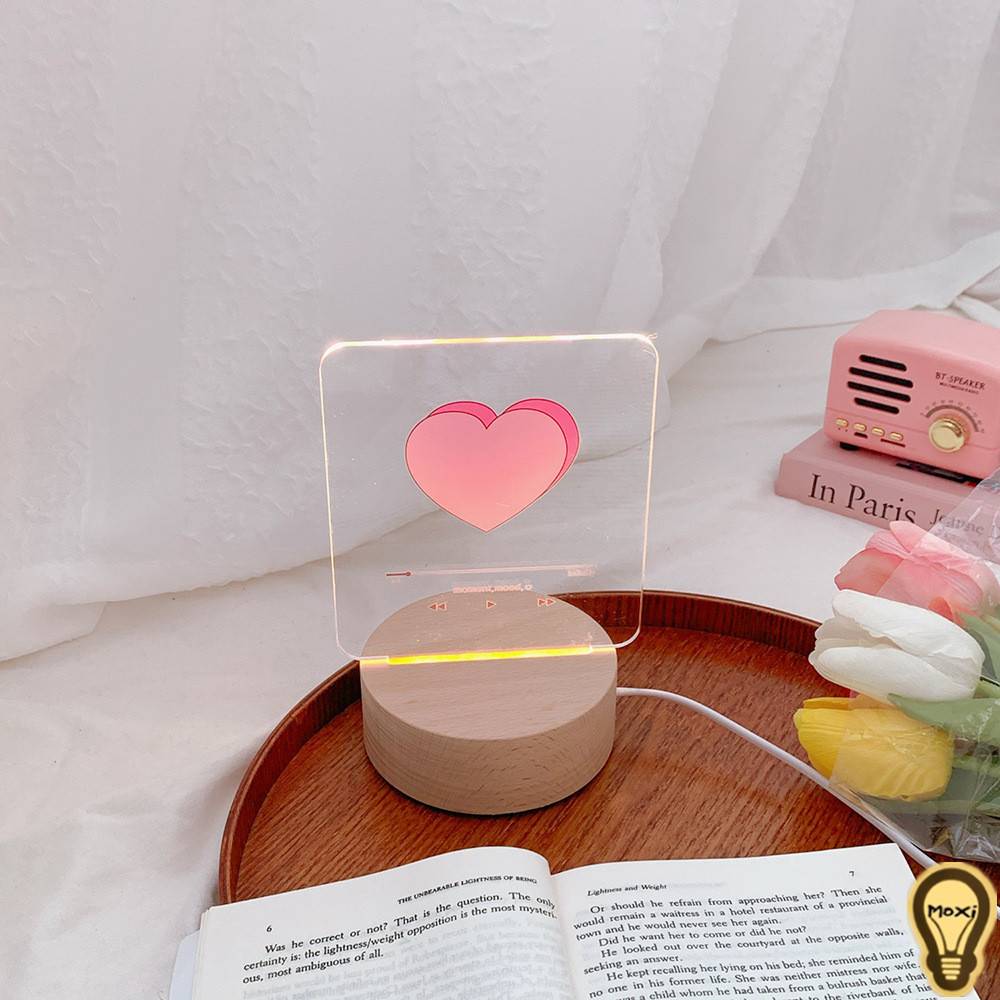 【HÀNG SẴN】Đèn led hình trái tim trang trí decor phòng ngủ để bàn, quà tặng sinh nhật, lễ tình nhân valentine MOXI.