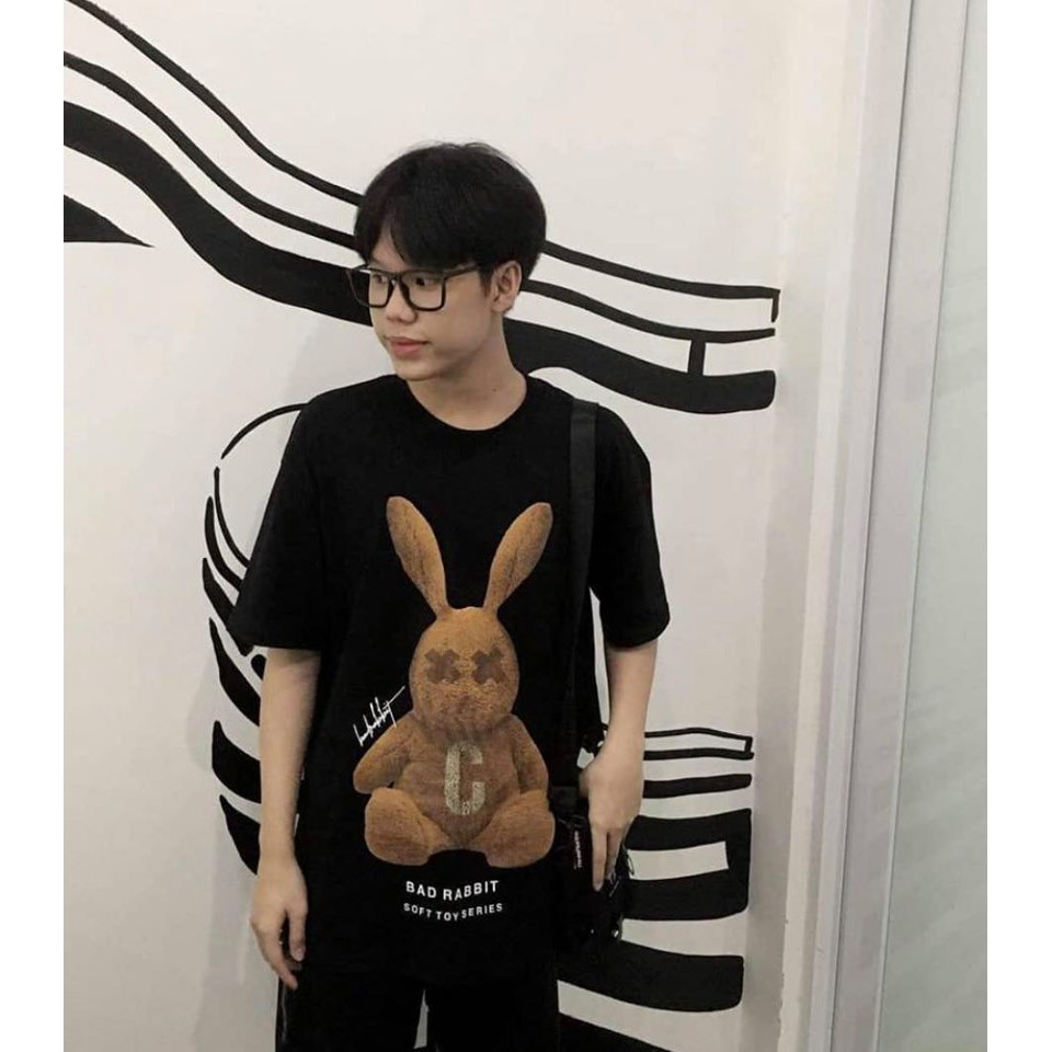 Áo thun BAD thỏ TOY nâu Nam nữ chất cotton | BigBuy360 - bigbuy360.vn