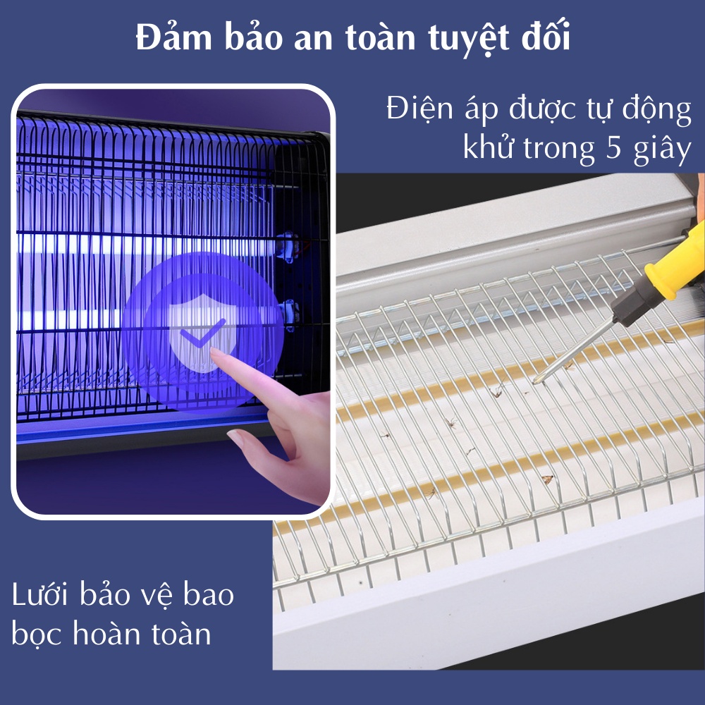 Đèn bắt muỗi và các loại côn trùng điện quang cao cấp CTFAST 02, lưới điện cao áp diệt muỗi trong 0,1 giây